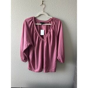 B COLLECTION BY BOBEAU Rosamonde Shirred Knit Top